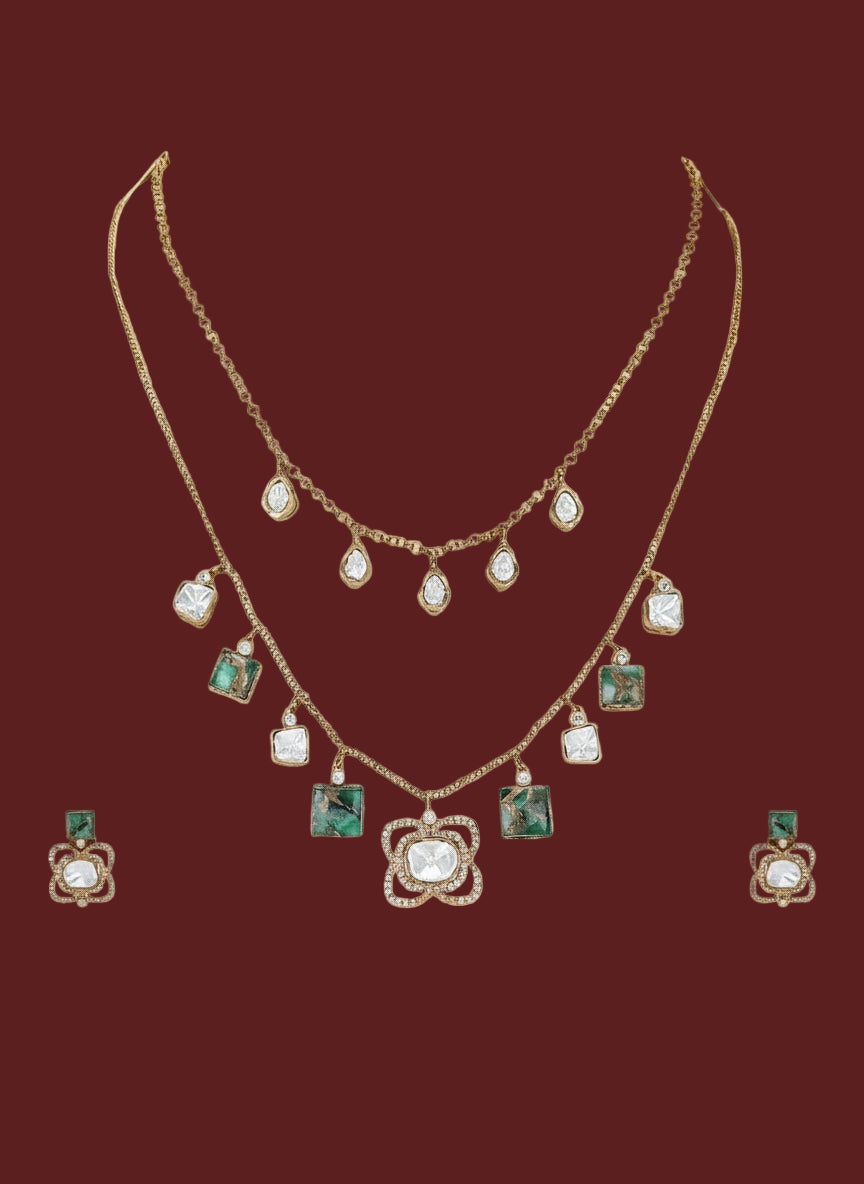 Bohemian-Luxe Layered Kundan Necklace Set